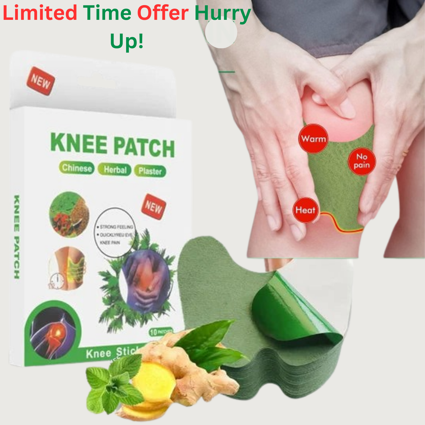 TRUST VIBEZ Japanese Herbal Knee Pain Relief Patches Pack of 20