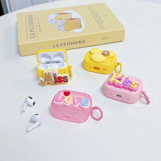 Love Embossed Pattern AirPods Pro 2 Case | PC (Hard) Case with Keychain Hook